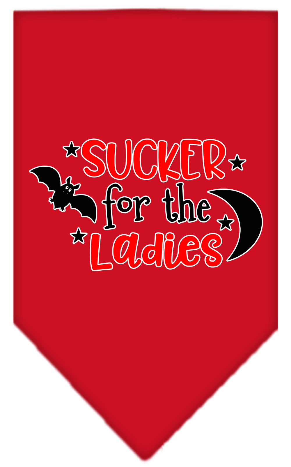 Sucker for the Ladies Screen Print Bandana Red Large